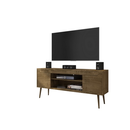 MANHATTAN COMFORT Bradley 62.99 TV Stand, Rustic Brown 228BMC9